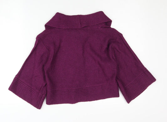Fat Face Women's Purple Collared Cardigan - Size 8
