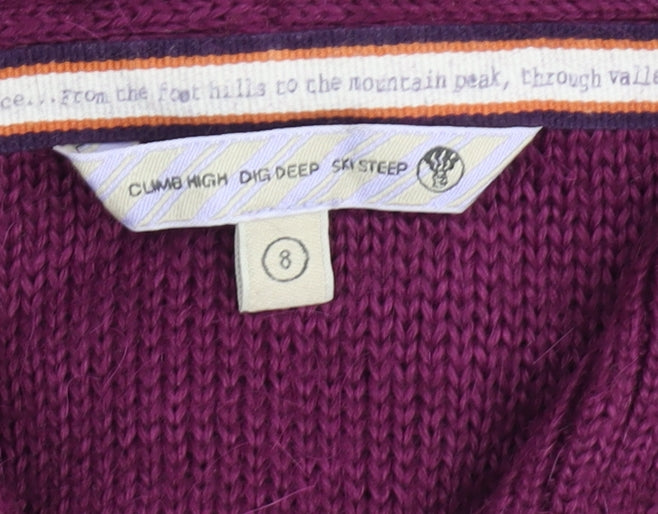 Womens UK Size 8 Fat Face Purple Cardigan Jumper