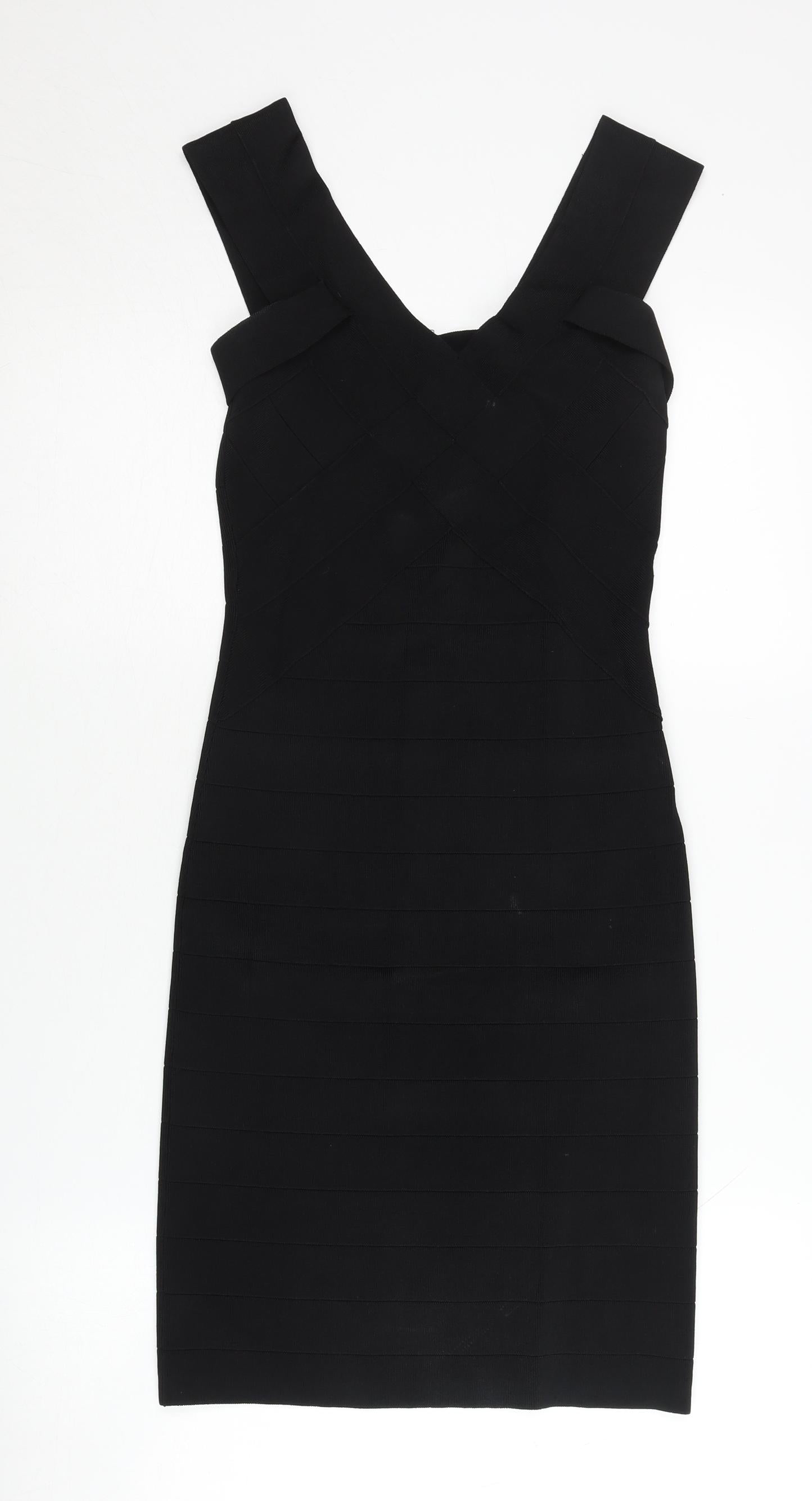 Karen Millen Black Bodycon Dress Women Size 8
