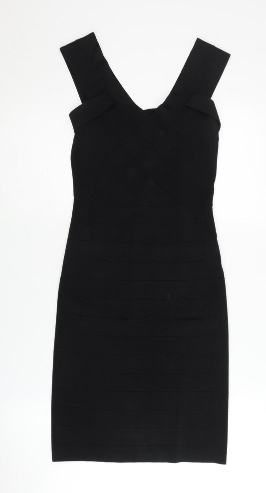 Karen Millen Black Bodycon Dress Women Size 8