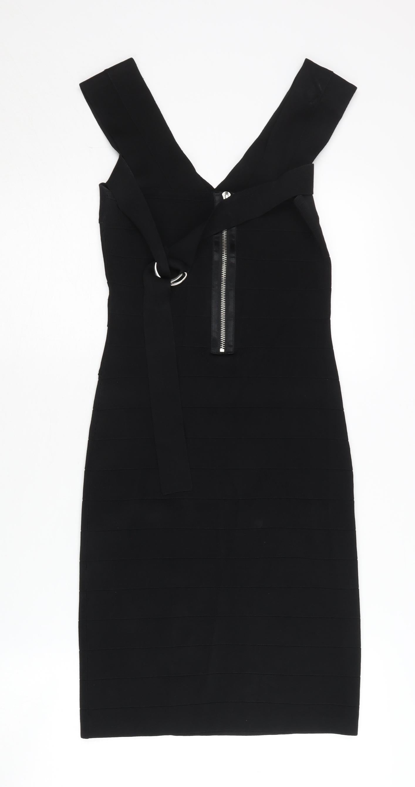 Karen Millen Black Bodycon Dress Women Size 8
