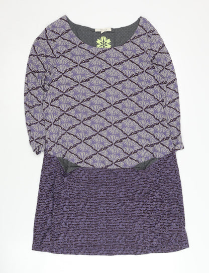 White Stuff Women's Purple Geometric Dress Size 10
