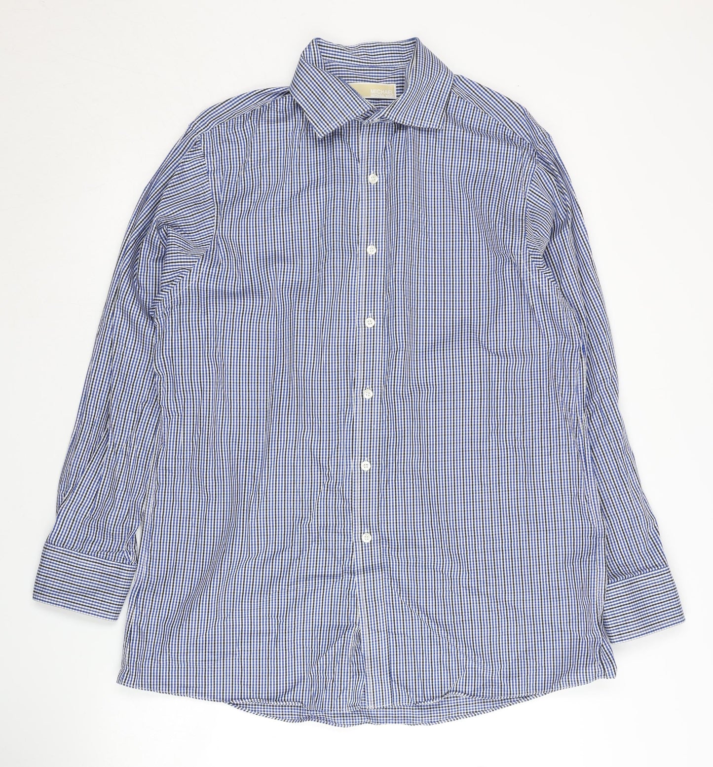 Michael Kors Men’s Slim-Fit Blue Check Shirt