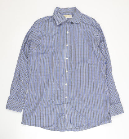 Michael Kors Men’s Slim-Fit Blue Check Shirt