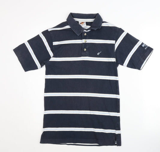 Hard Rock Cafe Men's Black Striped Polo Shirt S
