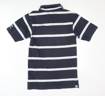 Hard Rock Cafe Men's Black Striped Polo Shirt S