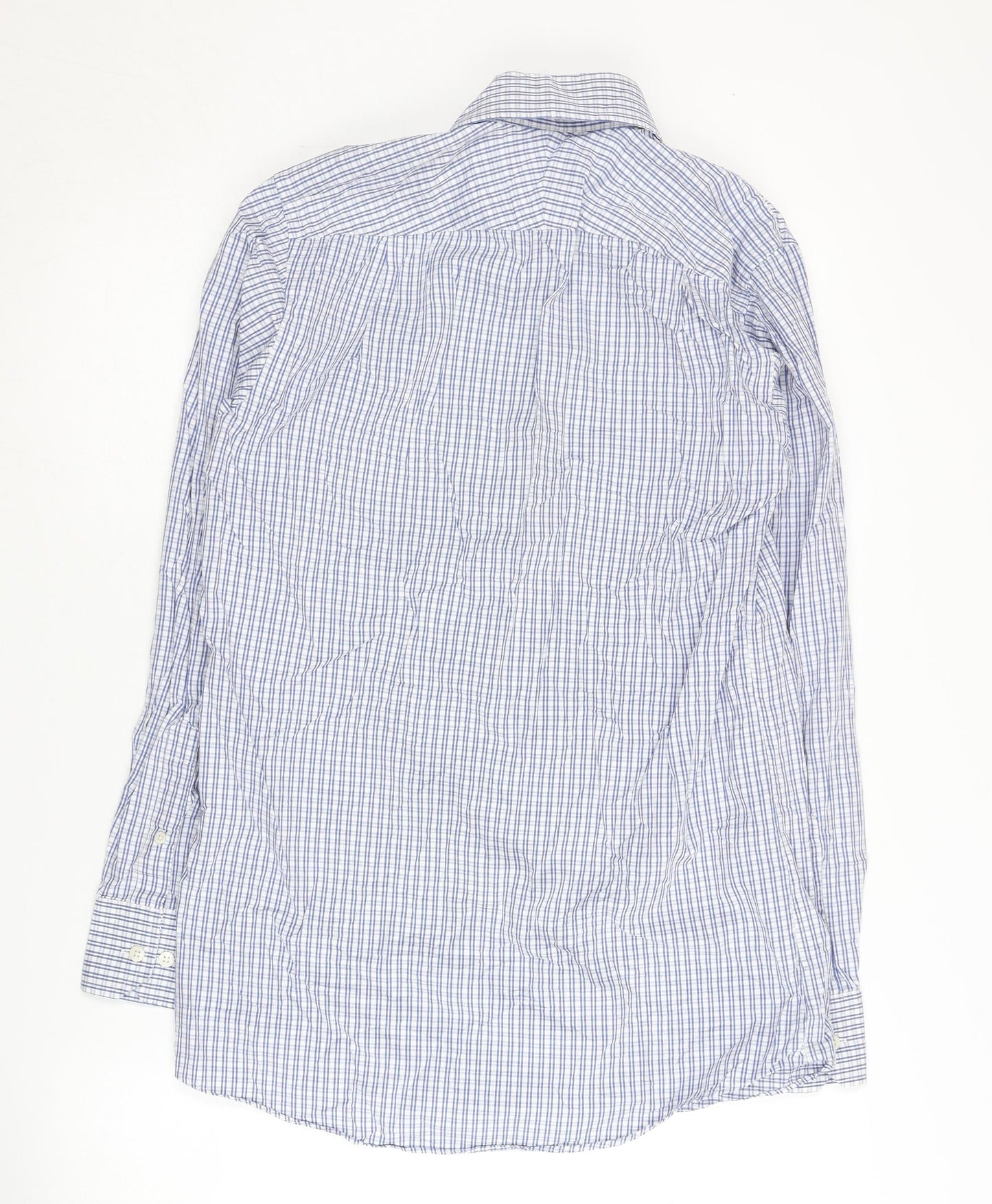 Austin Reed Men's Blue Check Button-Up Shirt 14.5R