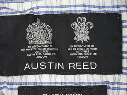 Austin Reed Men's Blue Check Button-Up Shirt 14.5R