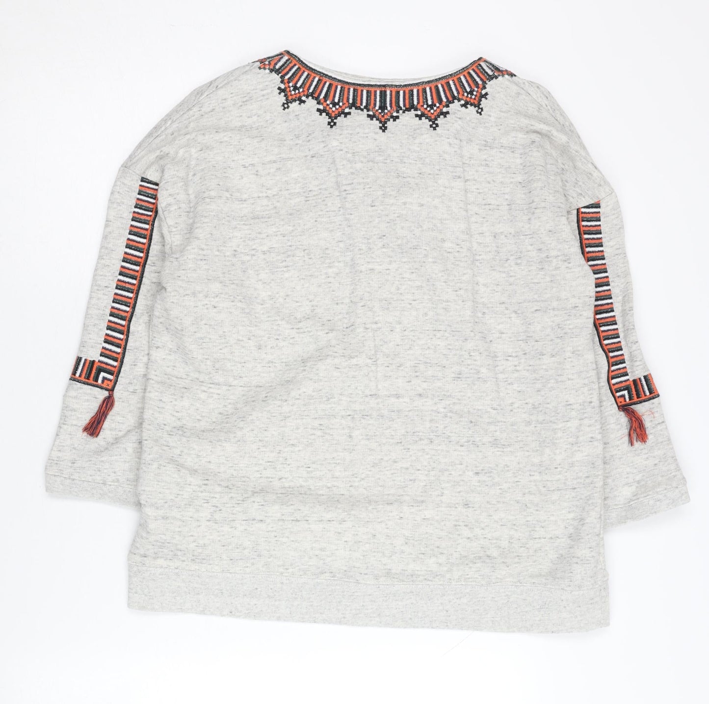 Whistles Women's Grey Sweatshirt, Size S, Embroidered Detail