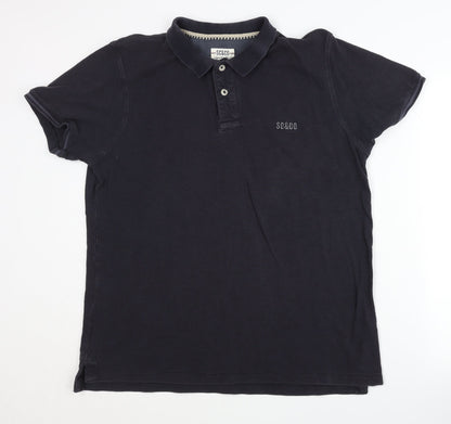 SC&CO Men's Black Polo Shirt - XL Cotton Casual