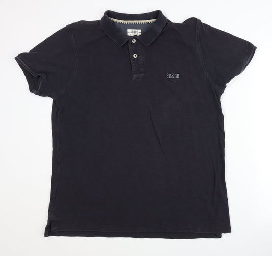 SC&CO Men's Black Polo Shirt - XL Cotton Casual