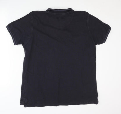 SC&CO Men's Black Polo Shirt - XL Cotton Casual