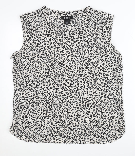 Womens UK Size L DKNY Multicoloured Basic Blouse
