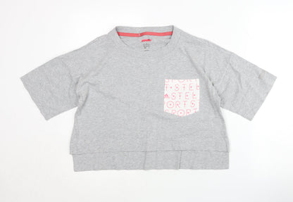 Womens UK Size XS adidas Grey Cropped T-Shirt