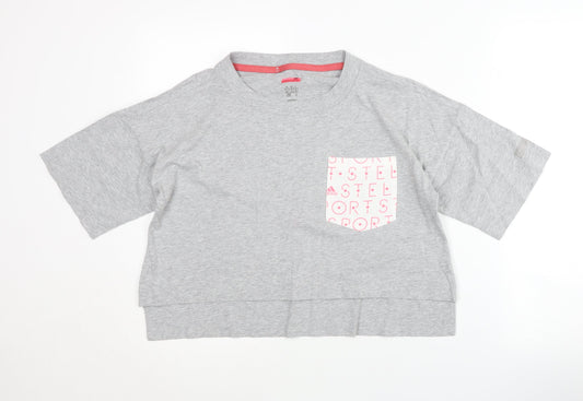 Womens UK Size XS adidas Grey Cropped T-Shirt