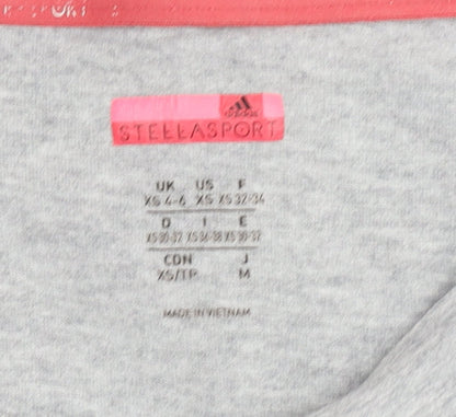 Womens UK Size XS adidas Grey Cropped T-Shirt