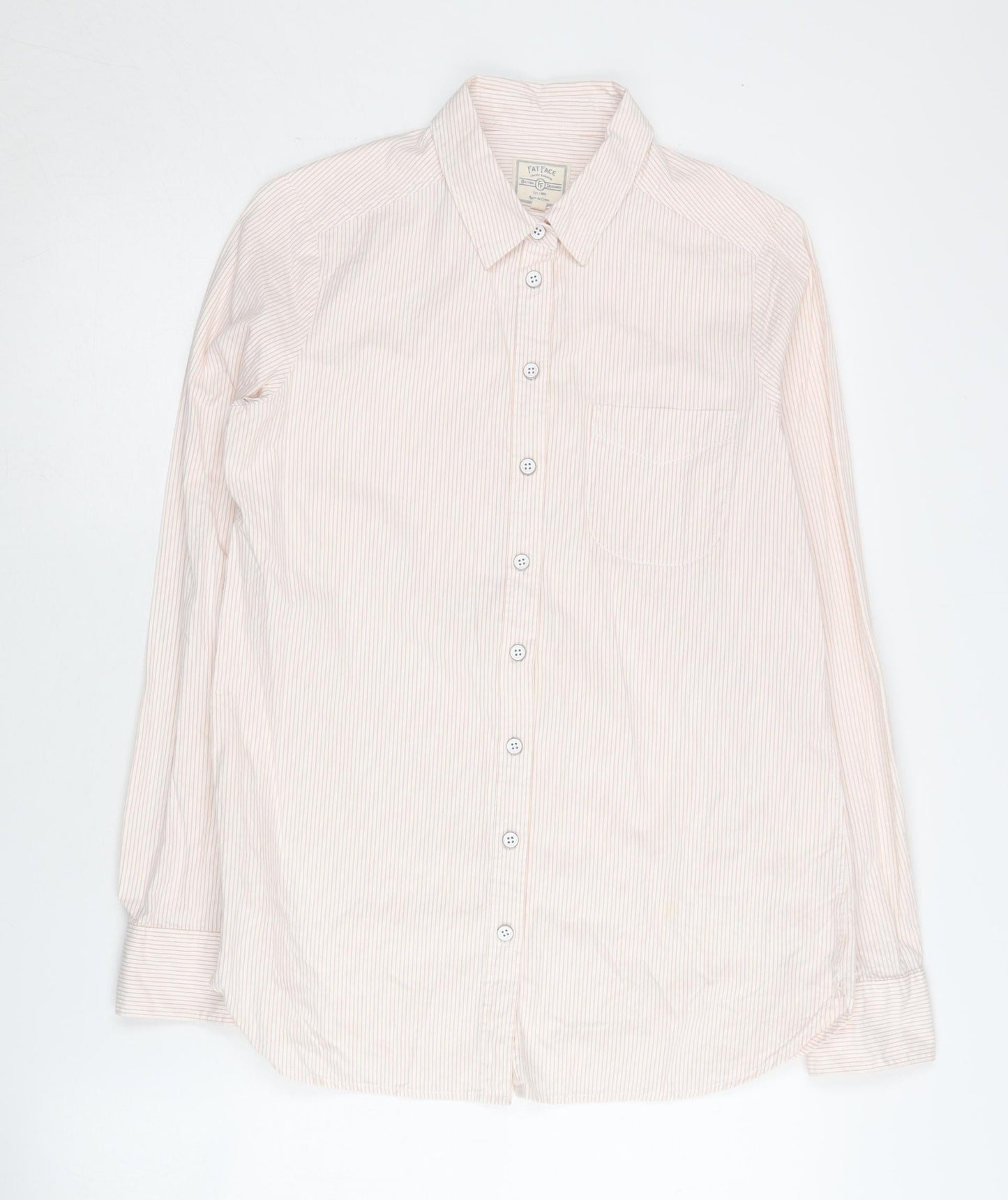 Womens UK Size 8 Fat Face Beige Basic Button-Up