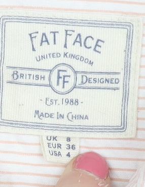 Womens UK Size 8 Fat Face Beige Basic Button-Up