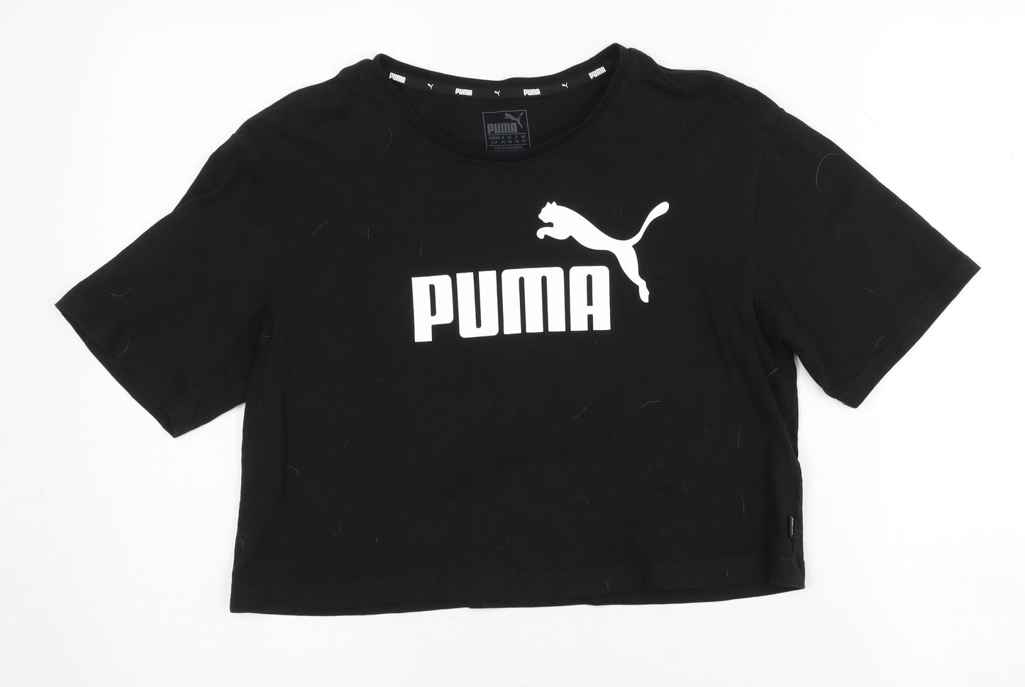 Womens UK Size 10 PUMA Black Cropped T-Shirt