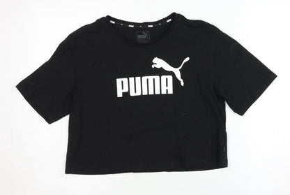 Womens UK Size 10 PUMA Black Cropped T-Shirt