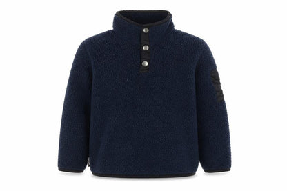 Front view of Regatta boys’ blue fleece henley sweatshirt 8 years
