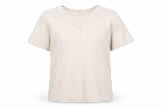 Womens UK Size M Honor Millburn Beige Basic T-Shirt