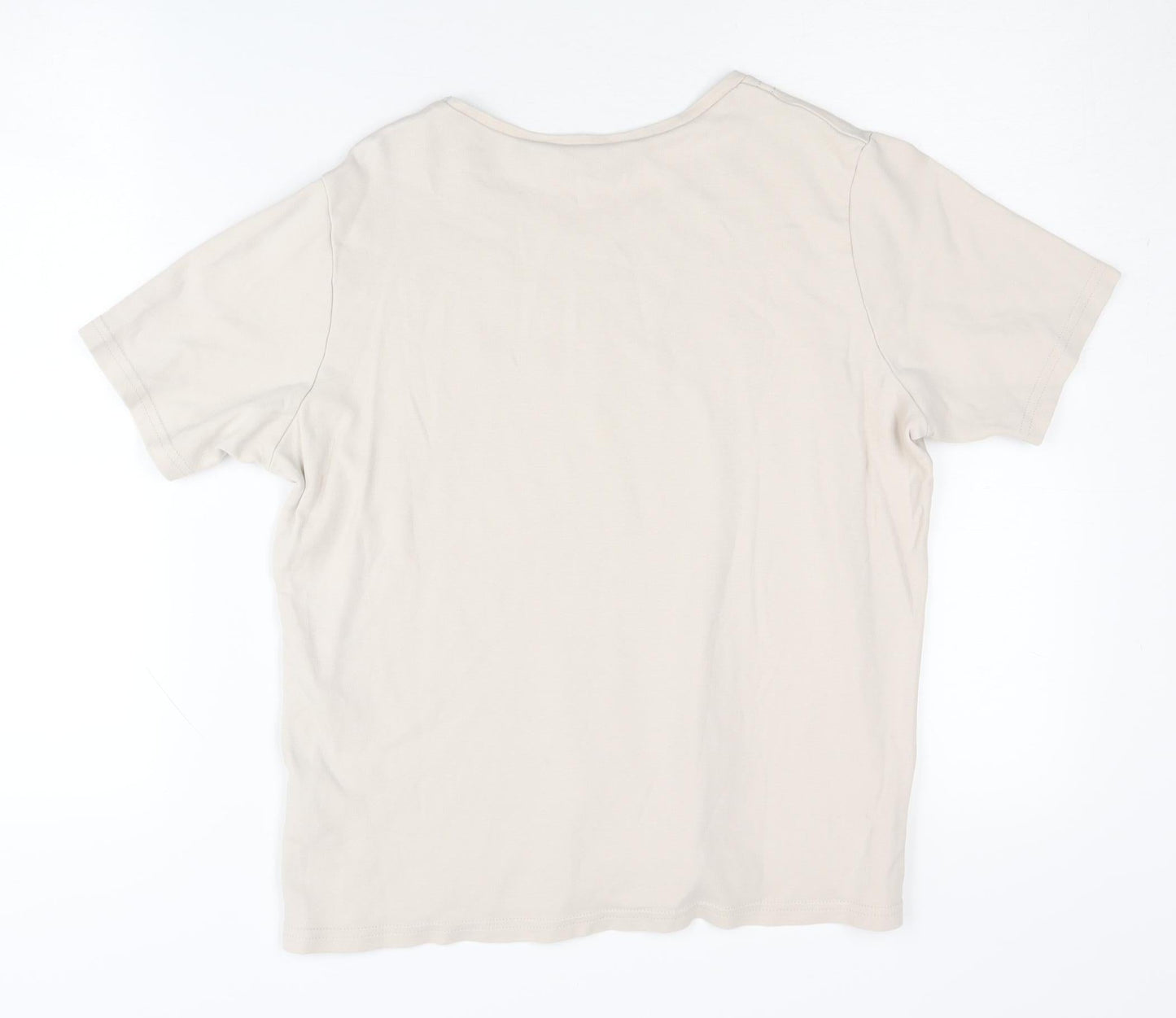 Womens UK Size M Honor Millburn Beige Basic T-Shirt