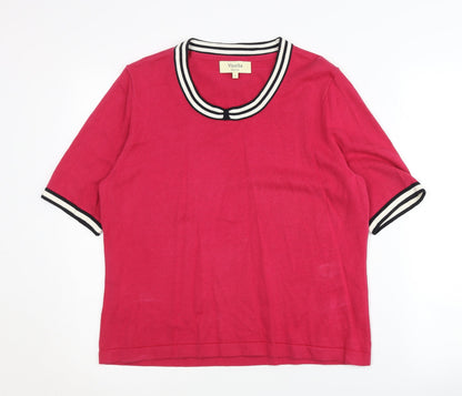 Womens UK Size L Viyella Red Pullover Jumper