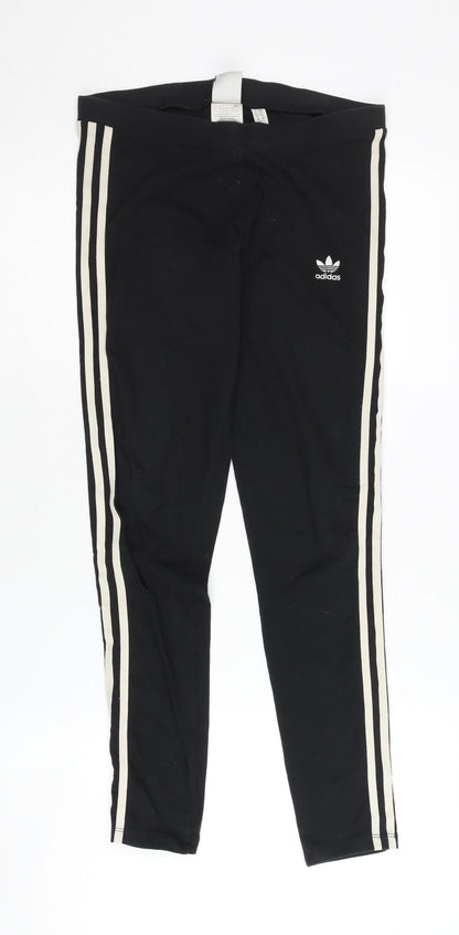 Womens UK Size 10 adidas Athletic Fit Leggings Black Leggings