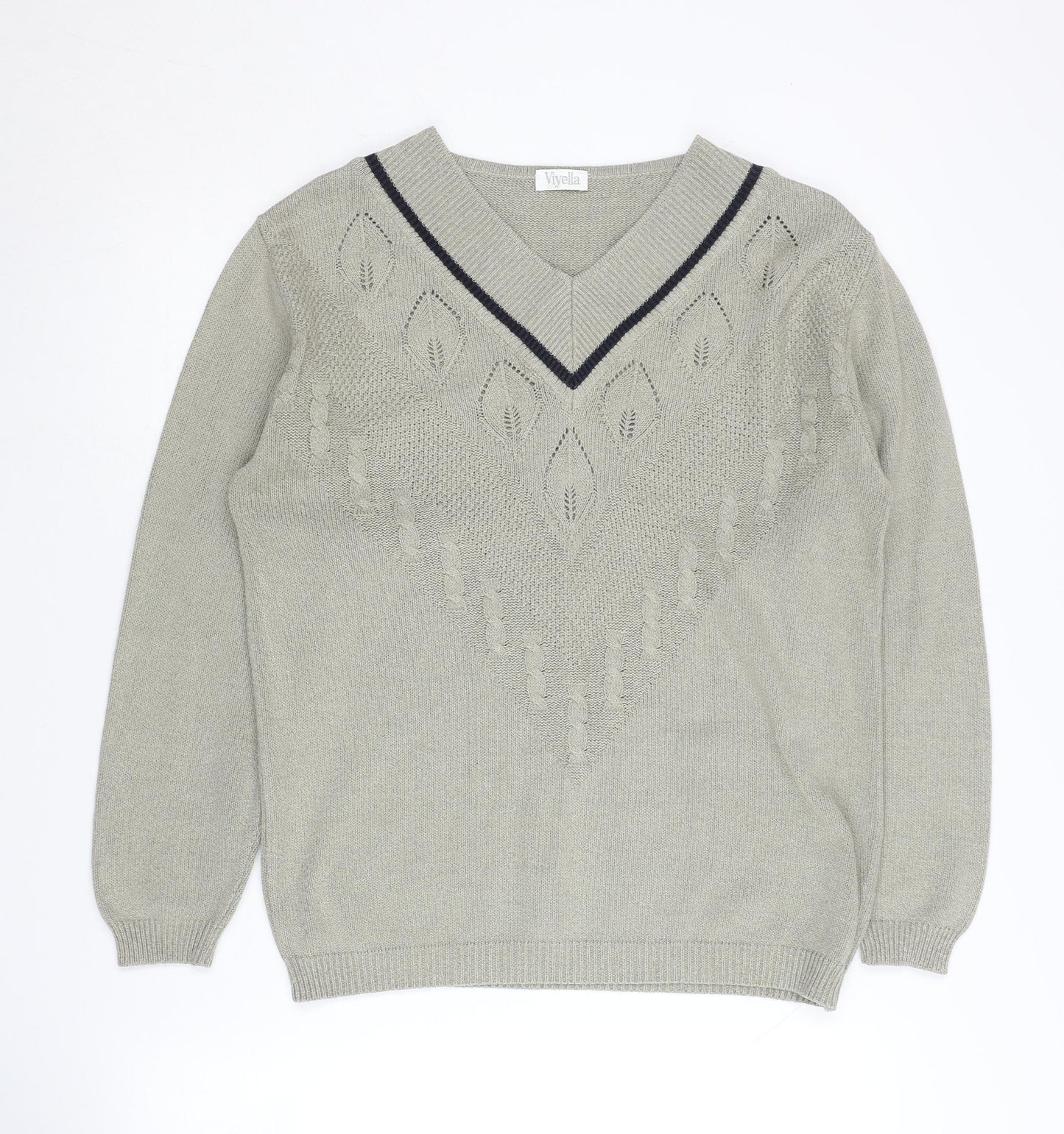 Womens UK Size S/M Viyella Grey Pullover Jumper