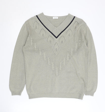 Womens UK Size S/M Viyella Grey Pullover Jumper