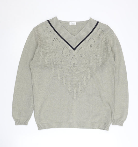 Womens UK Size S/M Viyella Grey Pullover Jumper