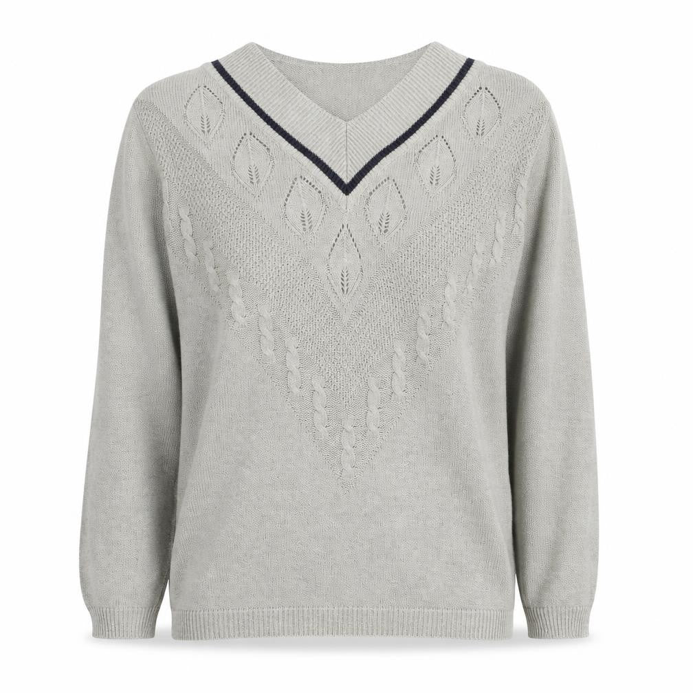 Womens UK Size S/M Viyella Grey Pullover Jumper