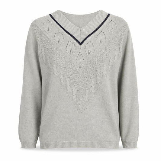 Womens UK Size S/M Viyella Grey Pullover Jumper