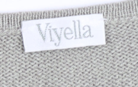 Womens UK Size S/M Viyella Grey Pullover Jumper