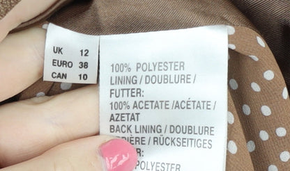 Jacques Vert Women's Brown Blazer Size 12, Polka Dot Lining