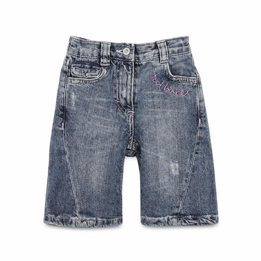 Front view of Ted Baker Blue Denim Shorts, unisex, 3-6 m, button, pockets