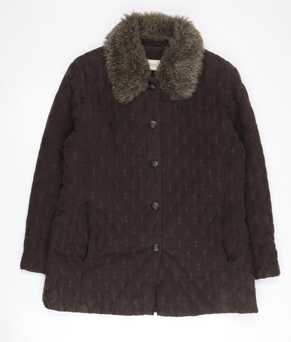 Womens UK Size 10 Eastex Brown Quilted Coat