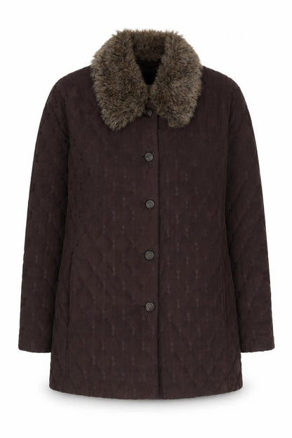 Womens UK Size 10 Eastex Brown Quilted Coat