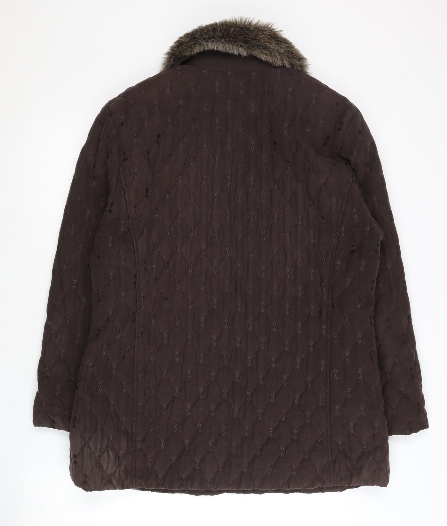 Womens UK Size 10 Eastex Brown Quilted Coat