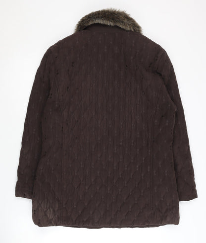 Womens UK Size 10 Eastex Brown Quilted Coat