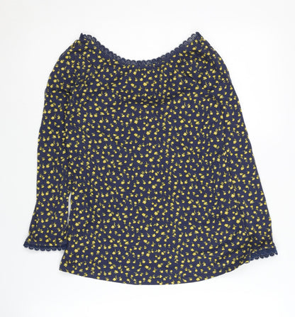 Boden Women's Blue Floral Blouse, UK 8, Lightweight