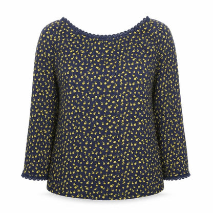 Boden Women's Blue Floral Blouse, UK 8, Lightweight