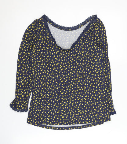 Boden Women's Blue Floral Blouse, UK 8, Lightweight