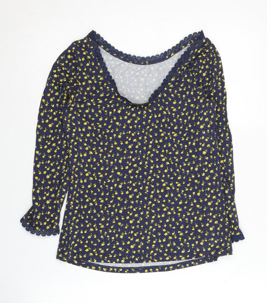 Boden Women's Blue Floral Blouse, UK 8, Lightweight