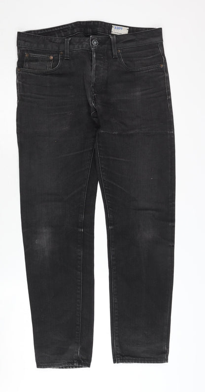 G-Star RAW Men's Black Straight Jeans, Size 32, Regular Fit