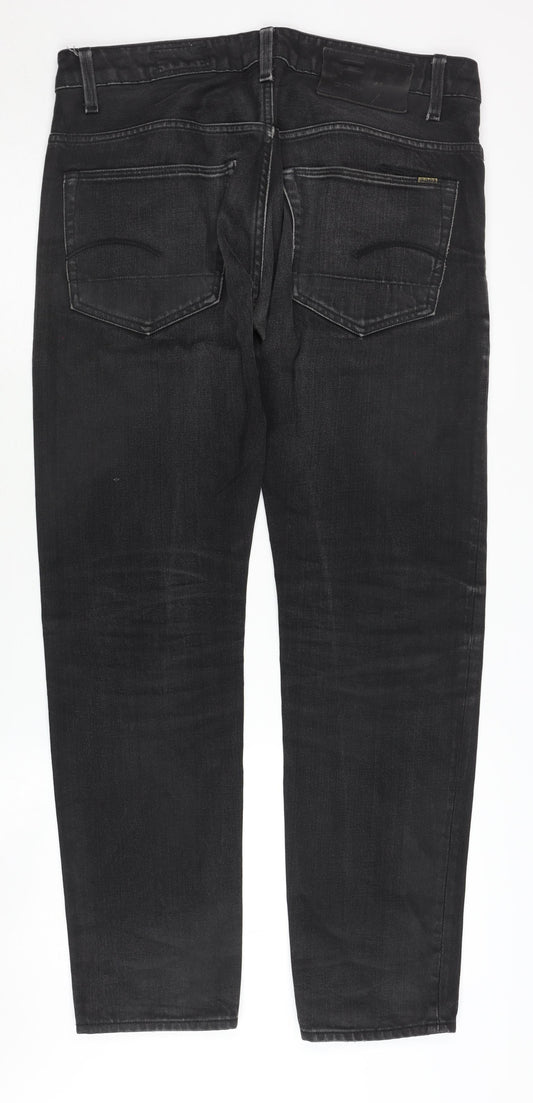 G-Star RAW Men's Black Straight Jeans, Size 32, Regular Fit