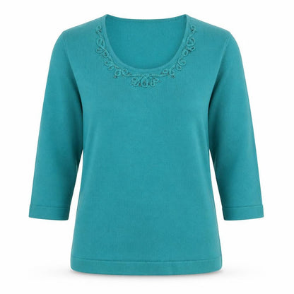 Womens UK Size 10 Eastex Green Pullover Jumper