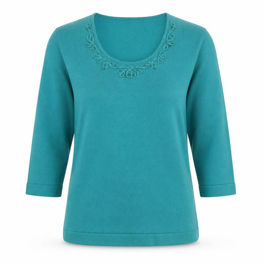 Womens UK Size 10 Eastex Green Pullover Jumper