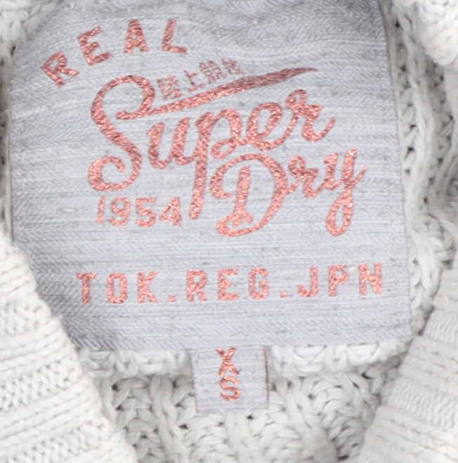 Womens UK Size XS Superdry Ivory Pullover Jumper